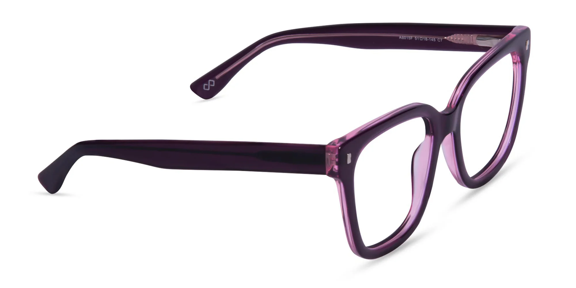 Crystal Purple Acetate Square Glasses-2
