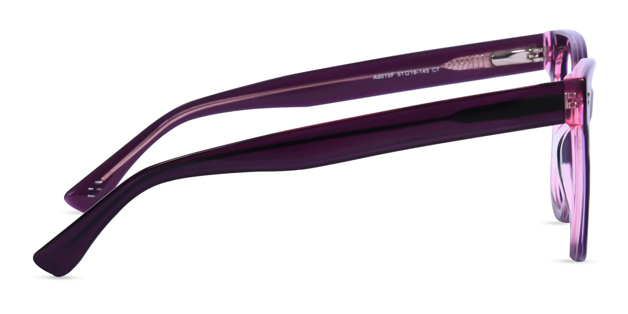 Crystal Purple Acetate Square Glasses-4
