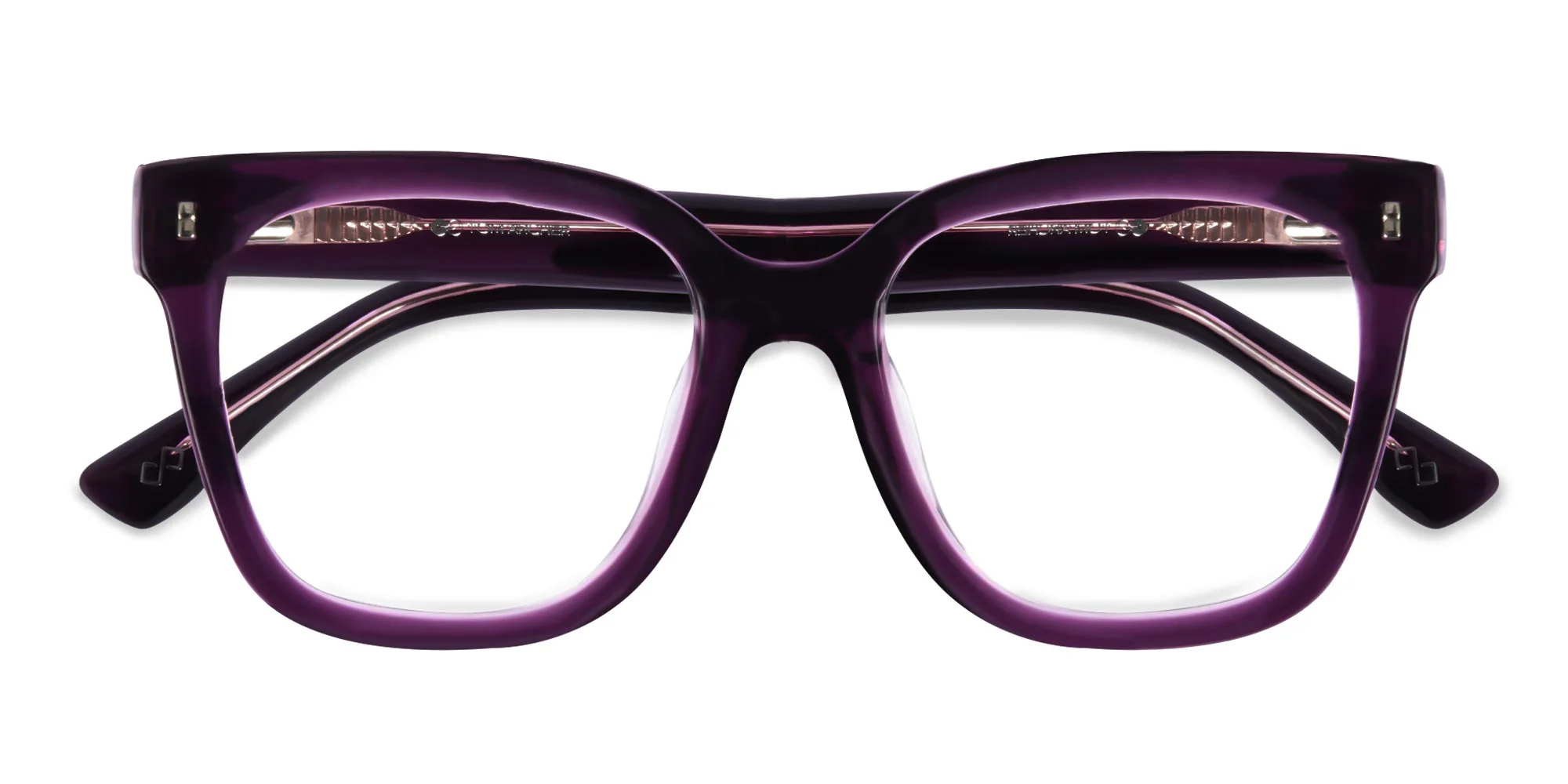 Crystal Purple Acetate Square Glasses-6