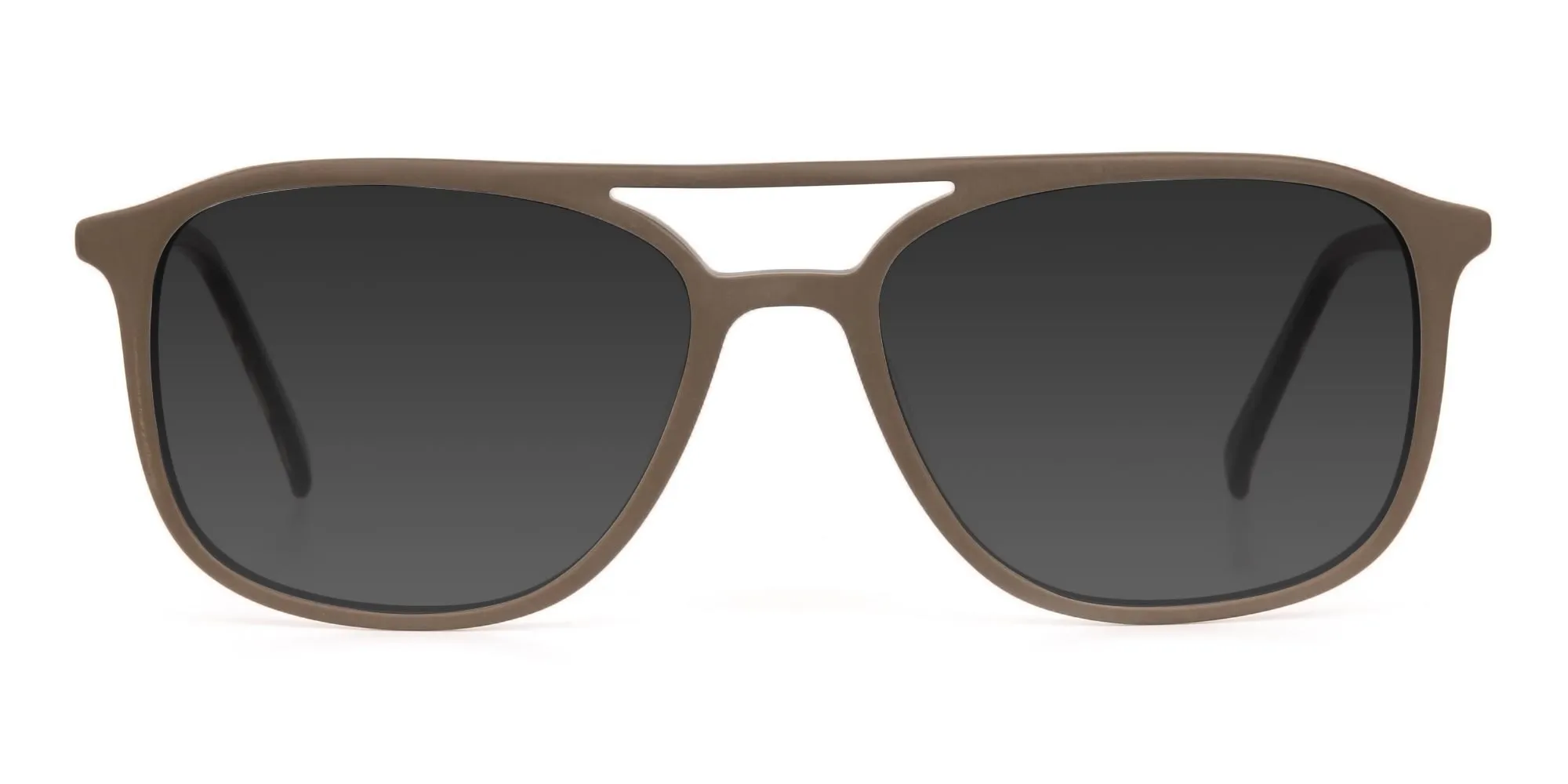 Brown Frame Sunglasses with Dark Grey Tint - 2