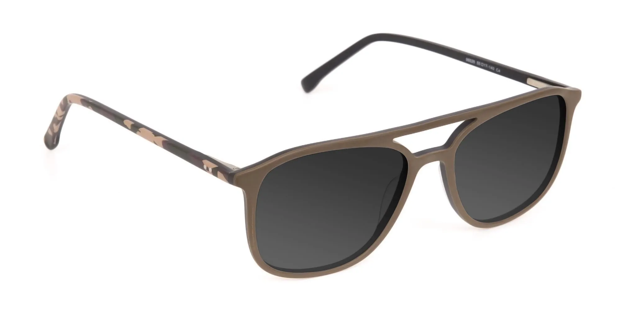 Brown Frame Sunglasses with Dark Grey Tint - 2