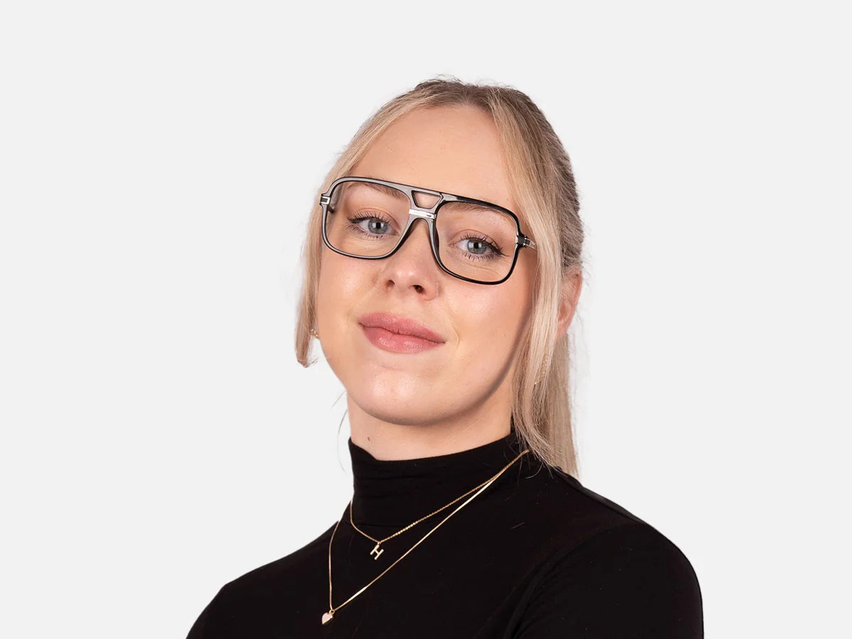 Rectangular Matte Black Double Bridge Glasses-7