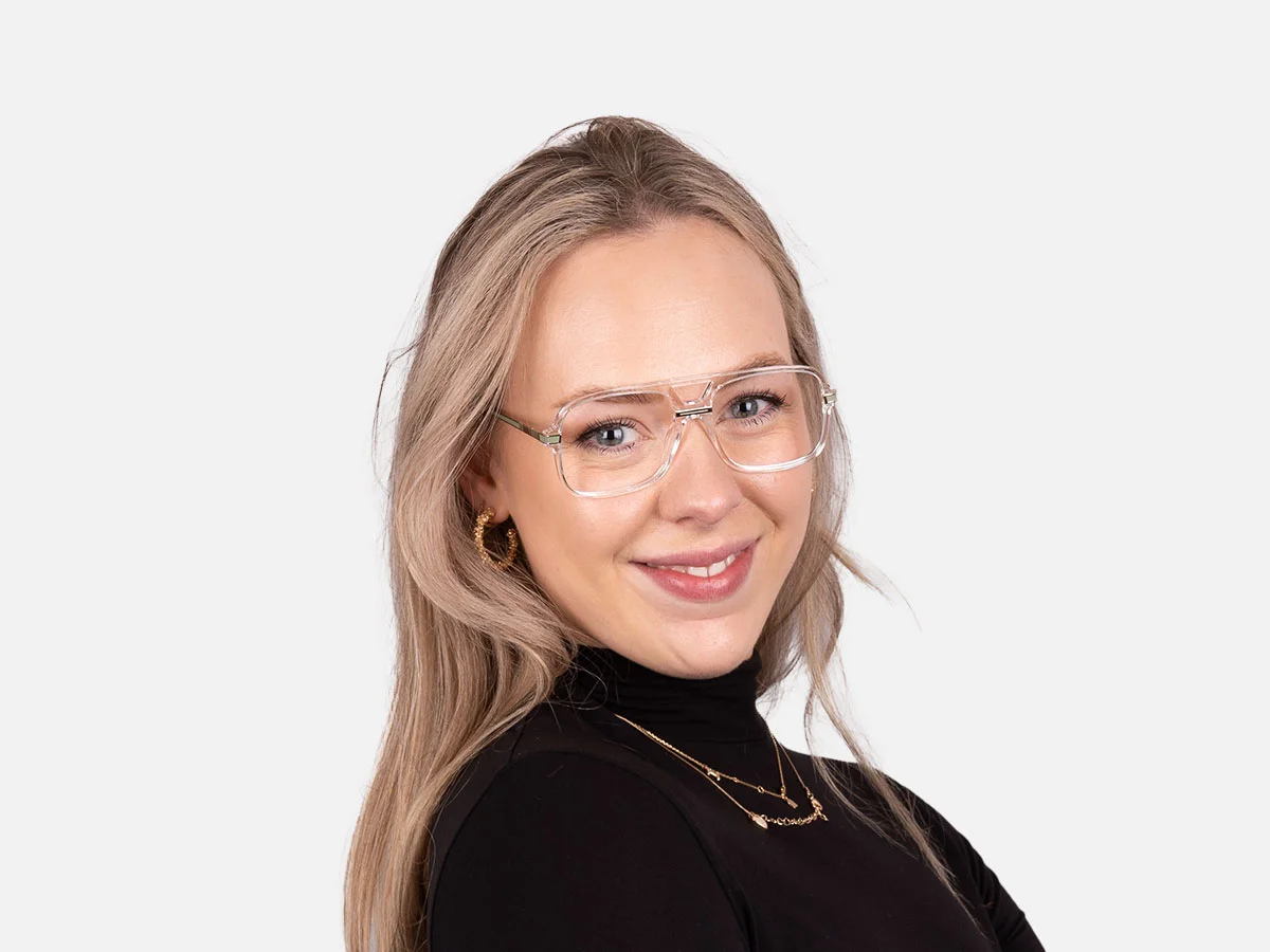 Rectangular Matte Black Double Bridge Glasses-7