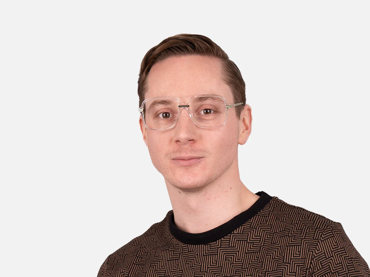 Rectangular Matte Black Double Bridge Glasses-7