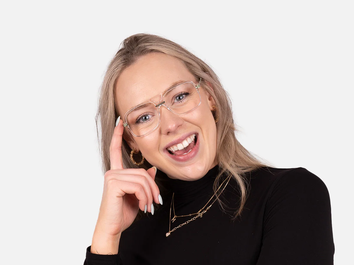 Rectangular Matte Black Double Bridge Glasses-7