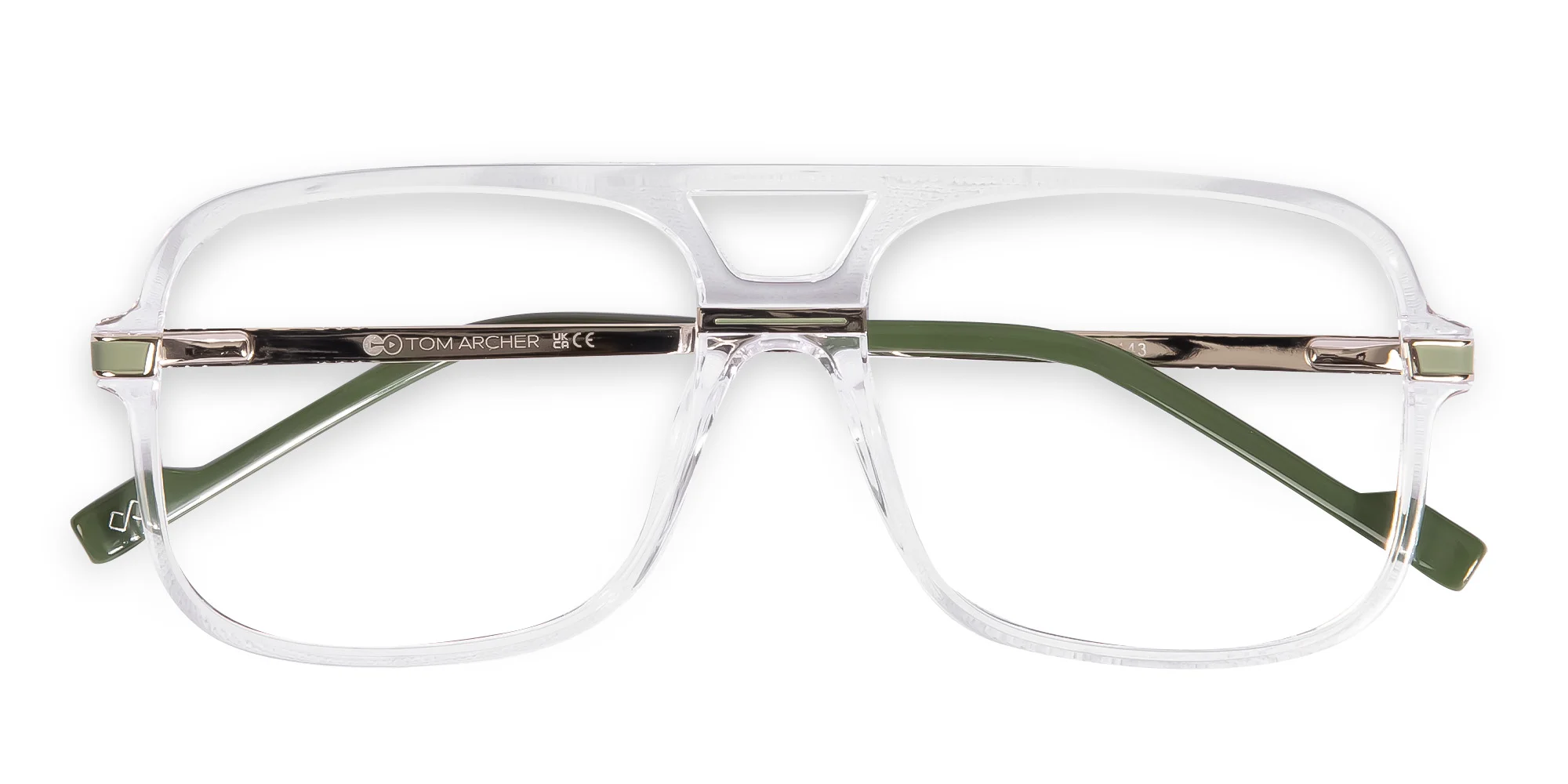 Rectangular Matte Black Double Bridge Glasses-2