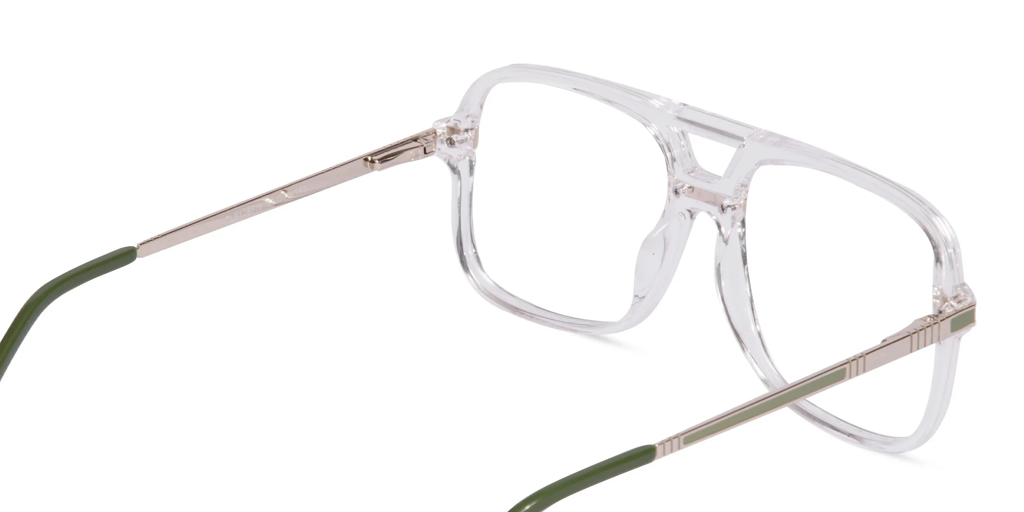 Rectangular Matte Black Double Bridge Glasses-2