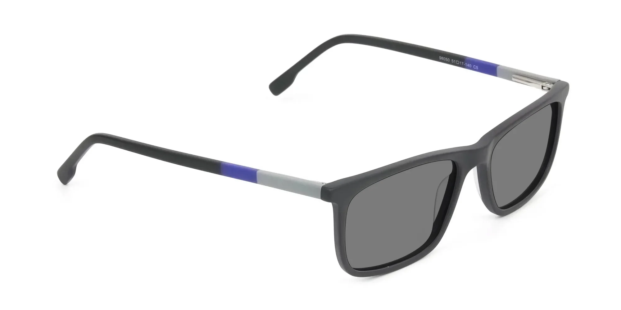 Black Acetate Rectangle Sunglasses-2