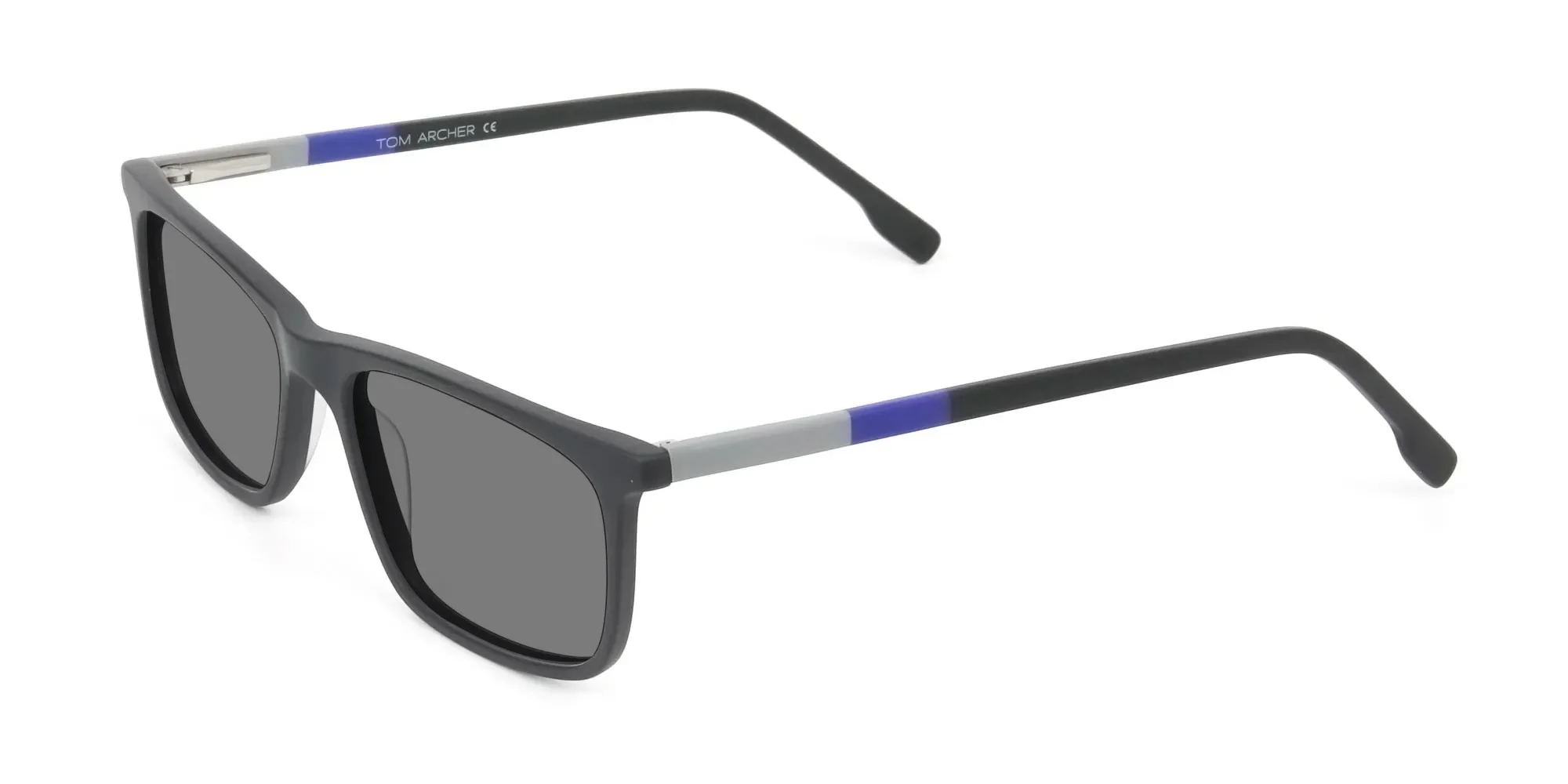 Black Acetate Rectangle Sunglasses-3