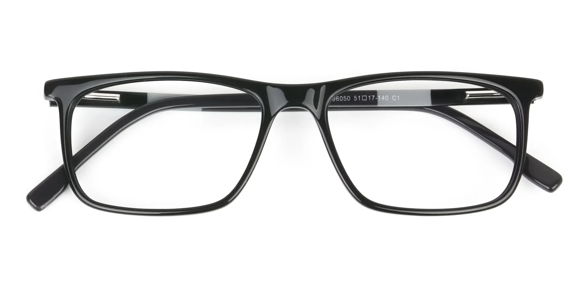 Black Acetate Spectacles in Rectangular - 2