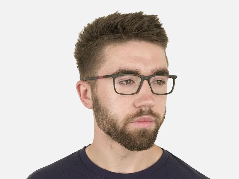 Matte Black & Red Acetate Spectacles - 2