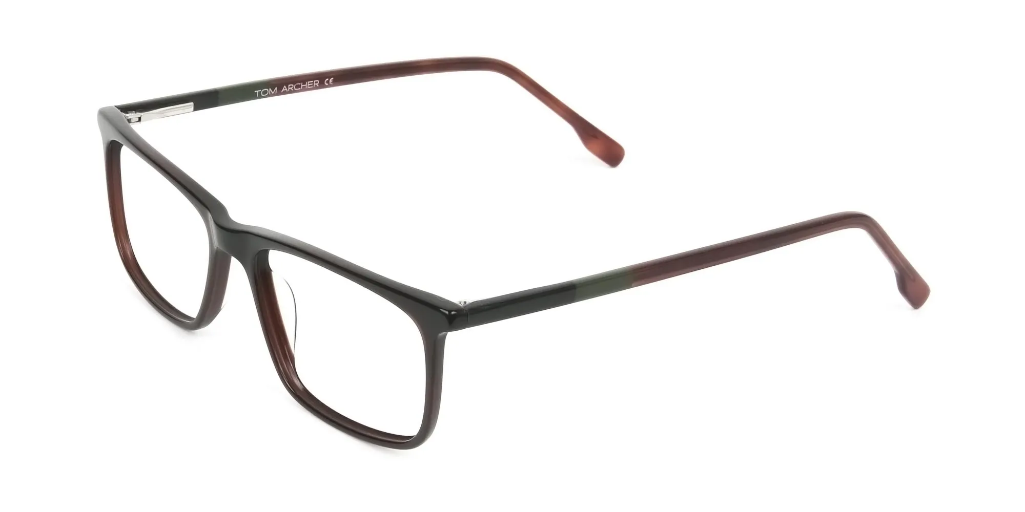 Dark Brown Acetate Spectacles in Rectangular - 2