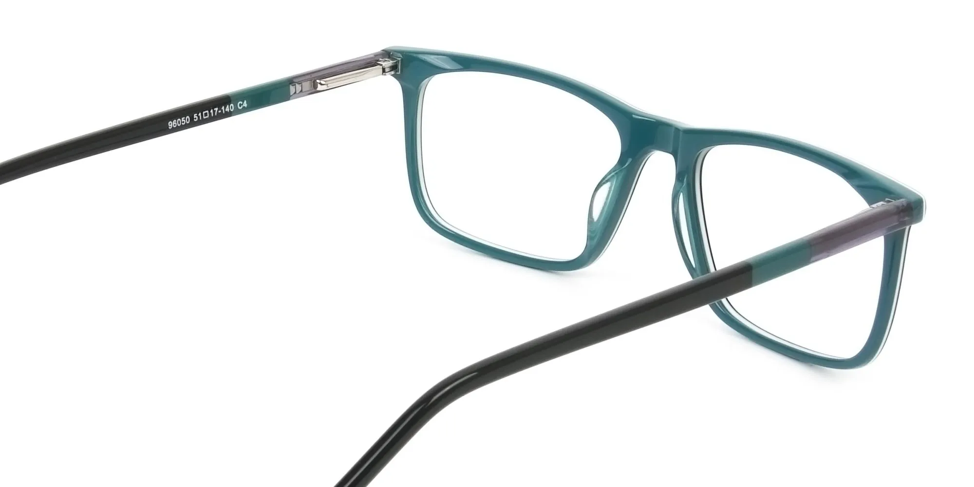 Black and Teal Spectacles in Rectangular - 2