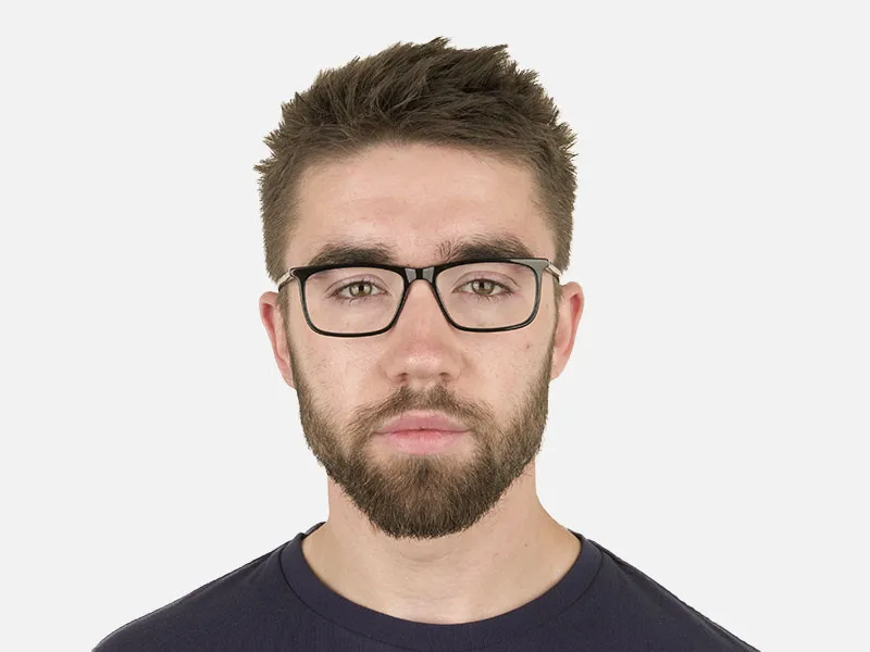 Black and Teal Spectacles in Rectangular - 2