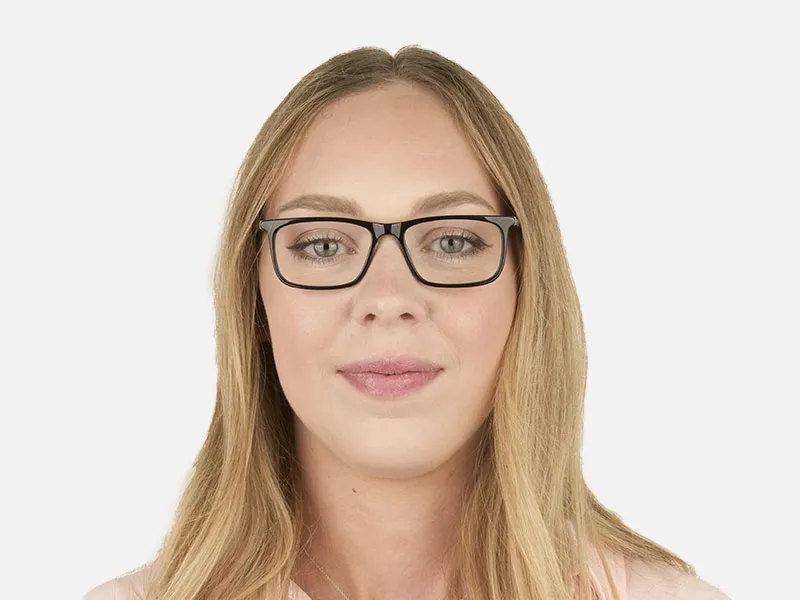 Black and Teal Spectacles in Rectangular - 2