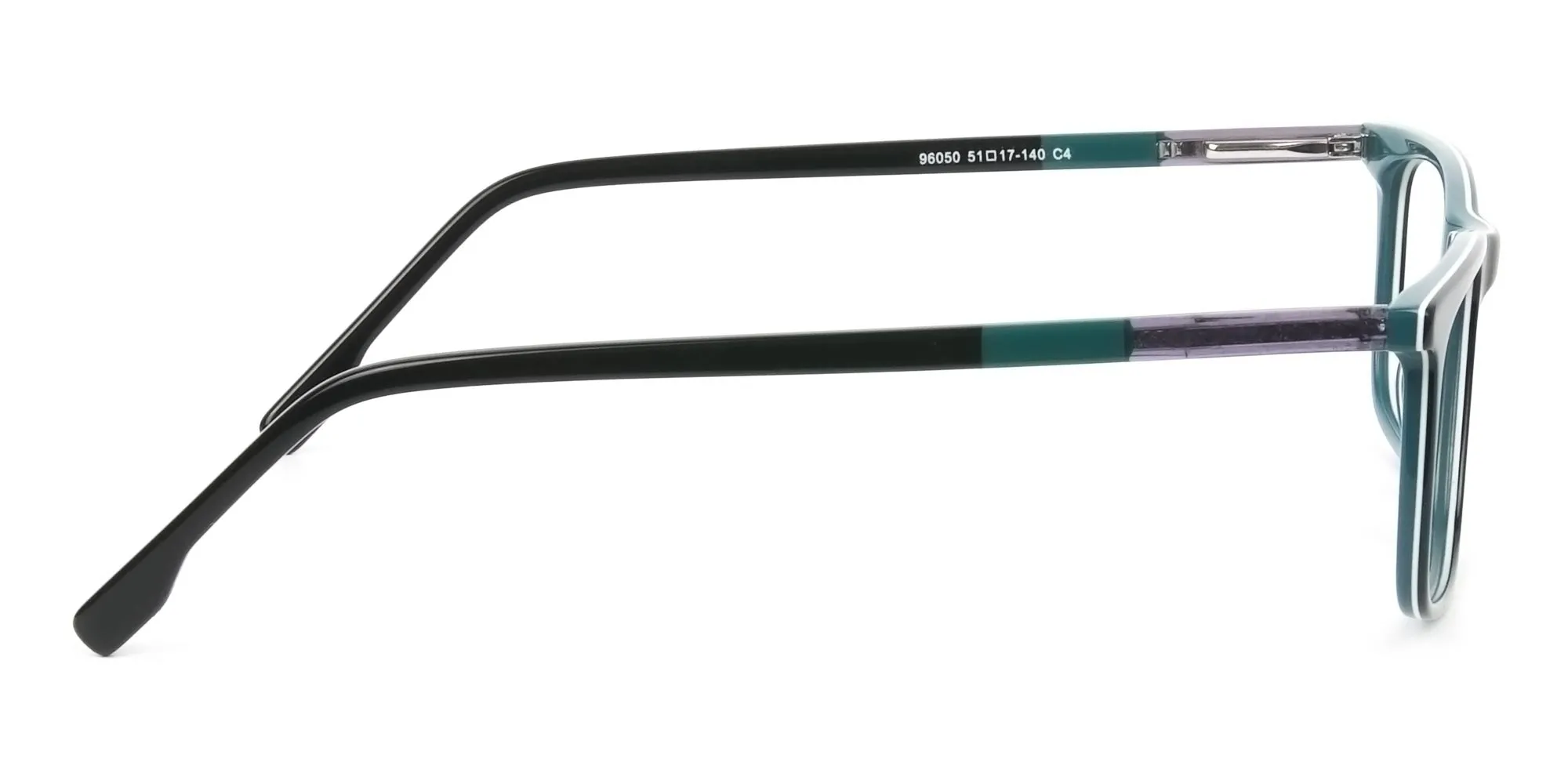 Black and Teal Spectacles in Rectangular - 2