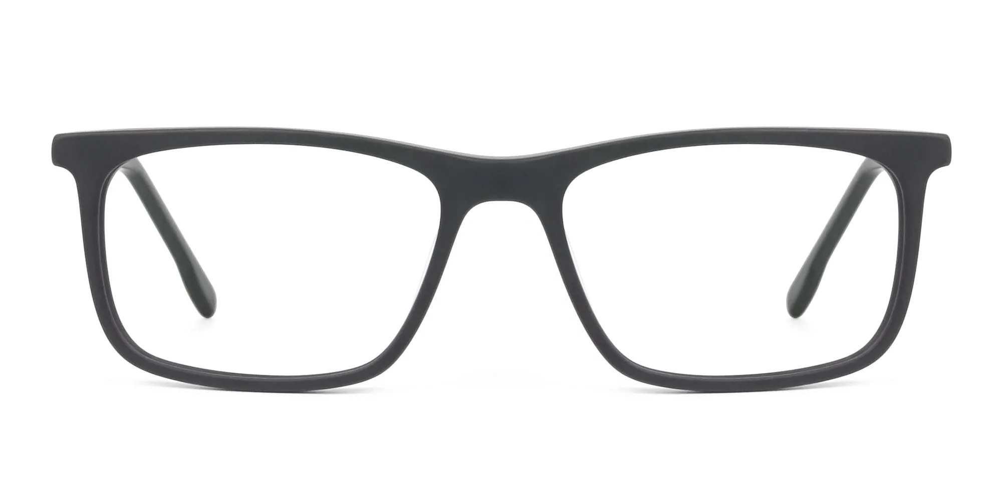 Matte Black & Blue Spectacles in Rectangular - 2