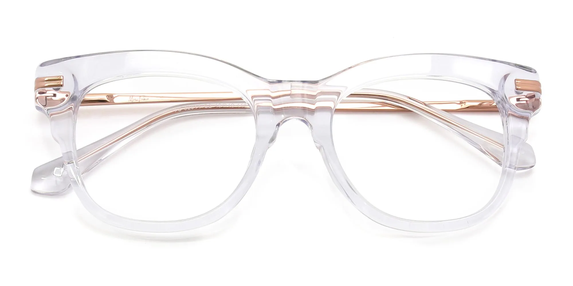 cat eye clear rose gold glasses-2