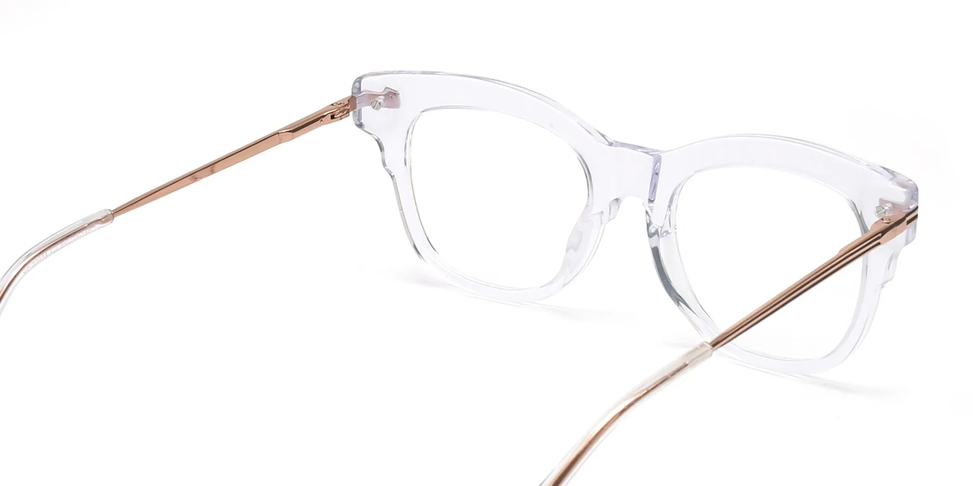 cat eye clear rose gold glasses-2