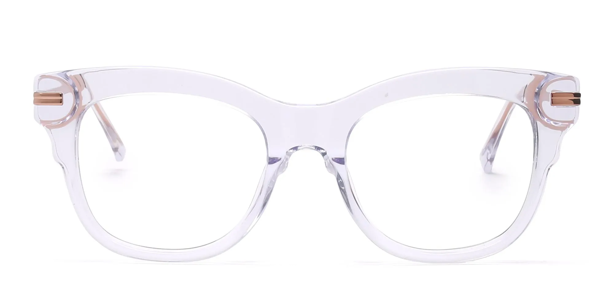 cat eye clear rose gold glasses-2