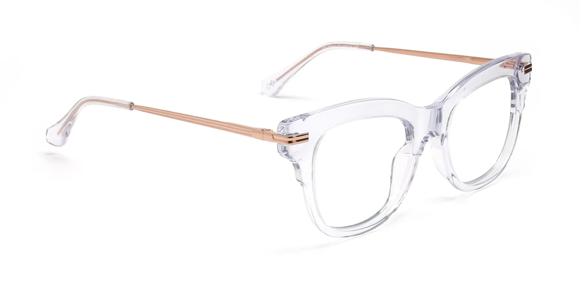 cat eye clear rose gold glasses-2