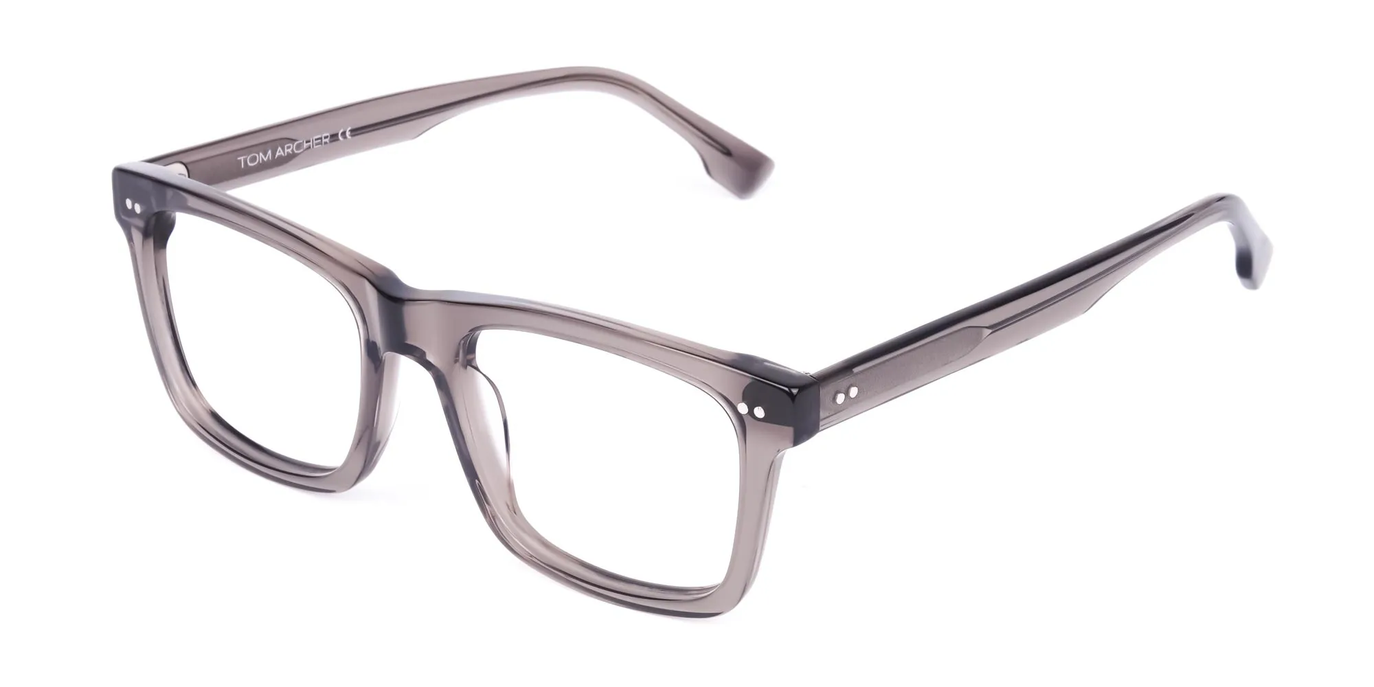 Acetate full rim rectangle & square frames in Crystal Grey – DEXTER CA3 by Tom Archer Acetate full rim rectangle & square frames in Crystal Grey – DEXTER CA3 by Tom Archer