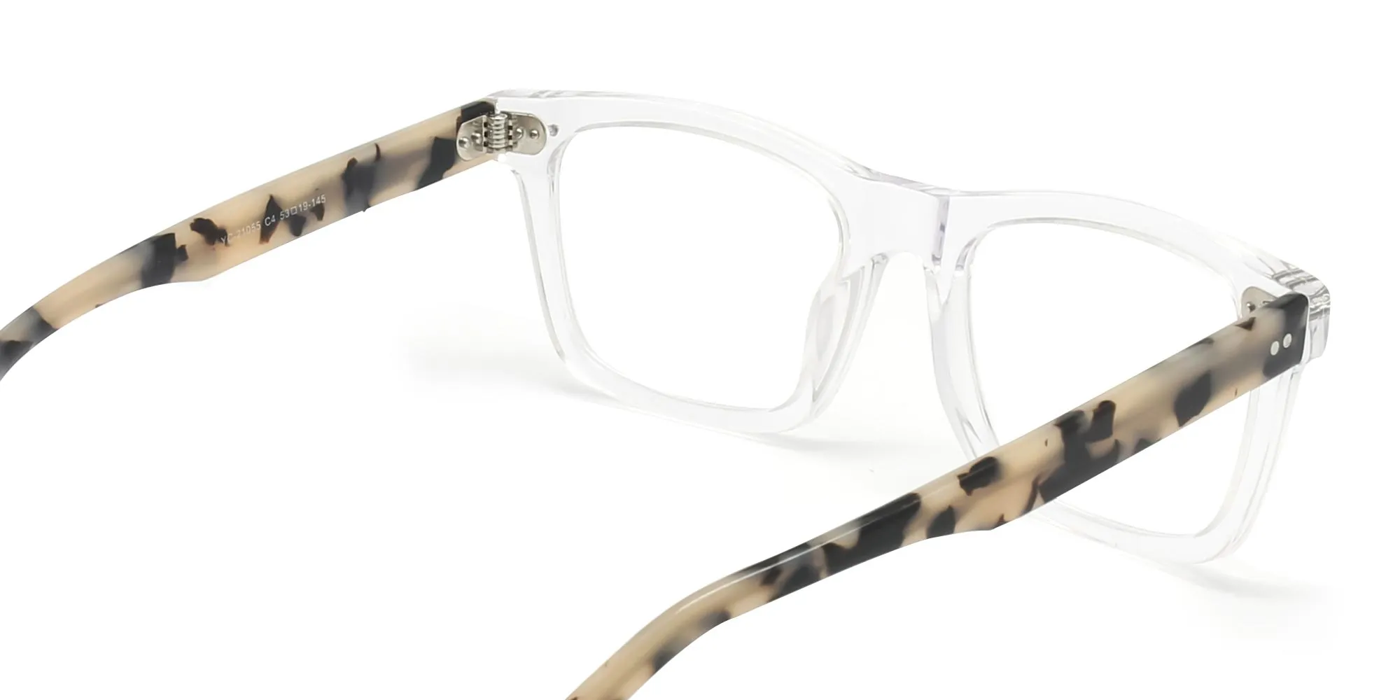 Acetate full rim rectangle & square frames in Crystal Clear – DEXTER CA4 by Tom Archer