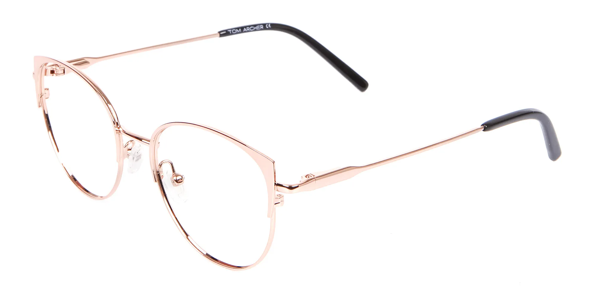 Classic Textured Glasses in Rose-Gold - 2