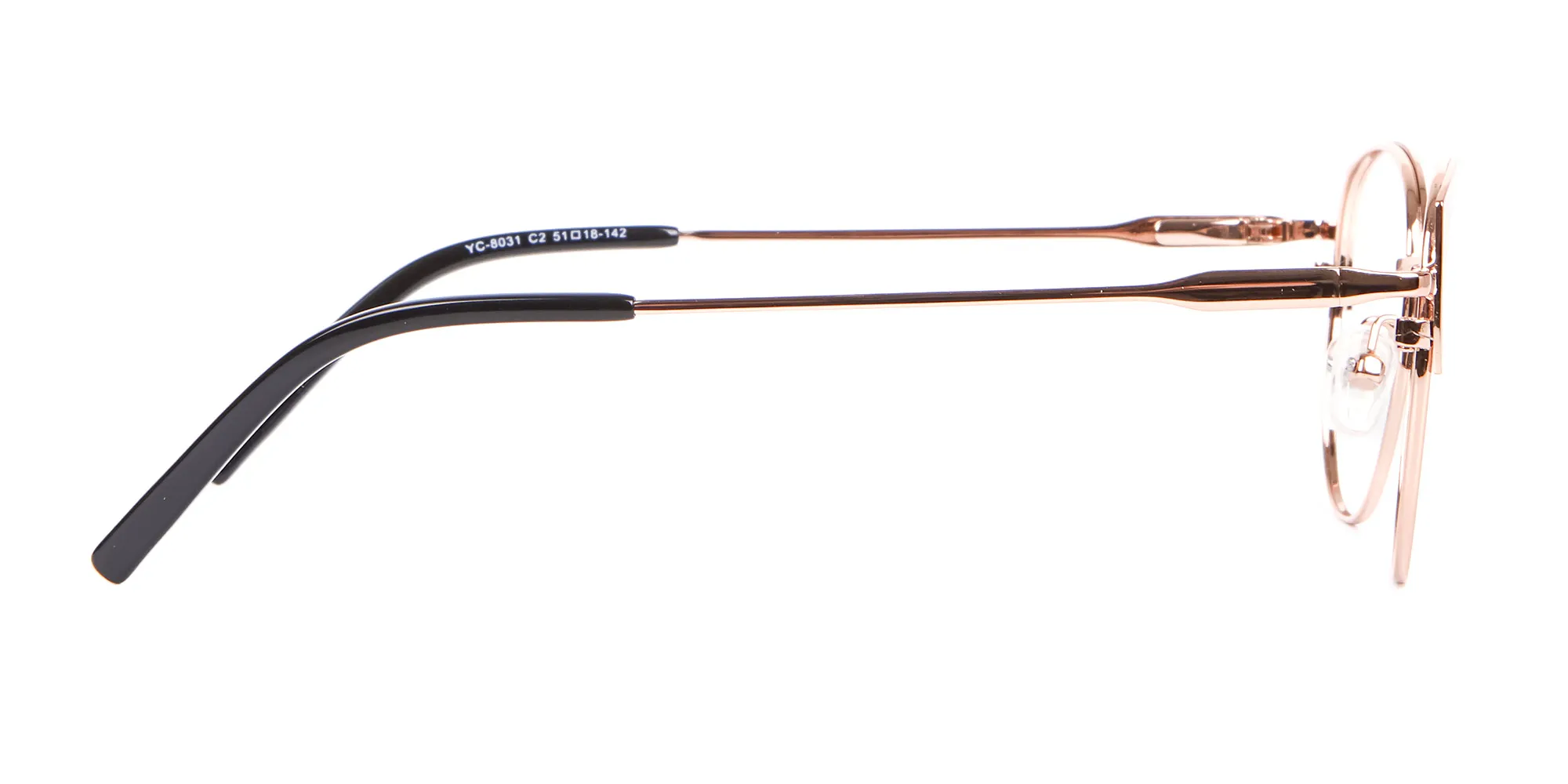 Classic Textured Glasses in Rose-Gold - 2