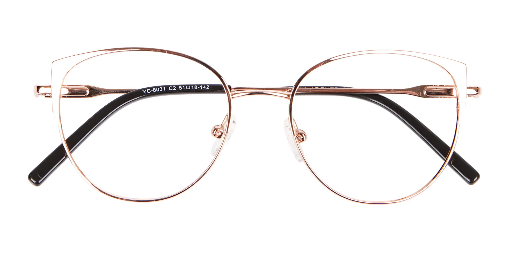 Classic Textured Glasses in Rose-Gold - 2
