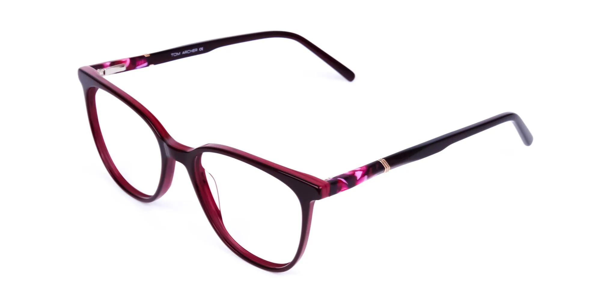 burgundy cat eye glasses -2