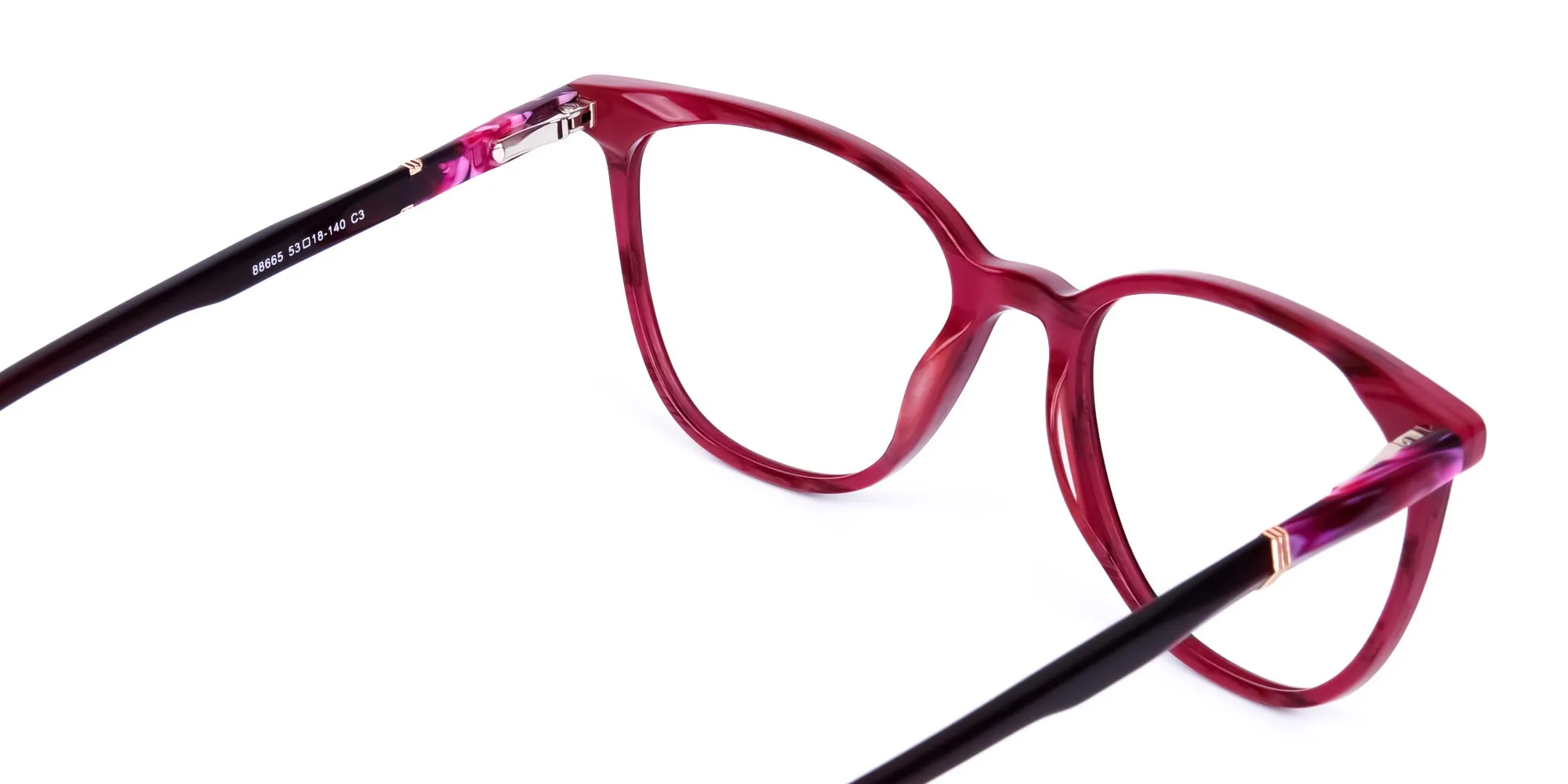 burgundy cat eye glasses -2