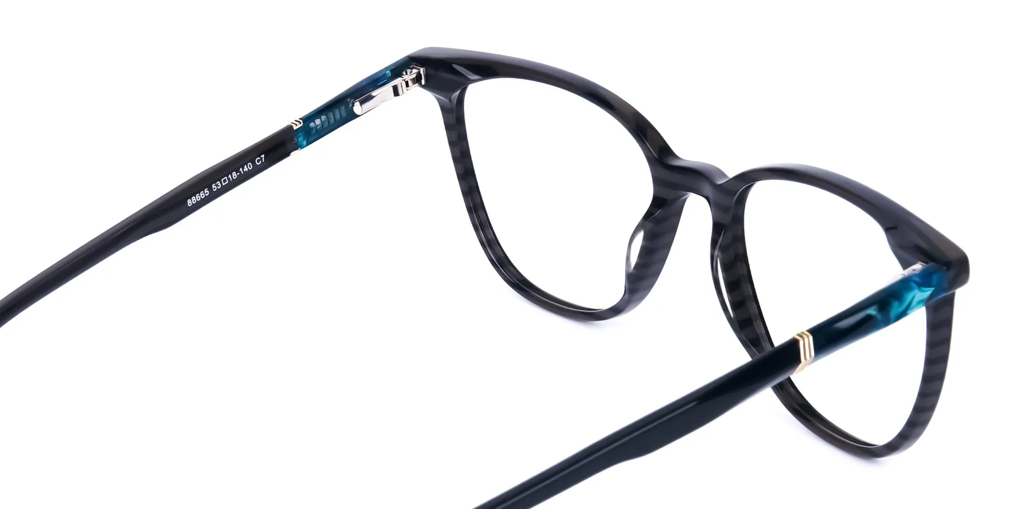 teal cat eye glasses - 2