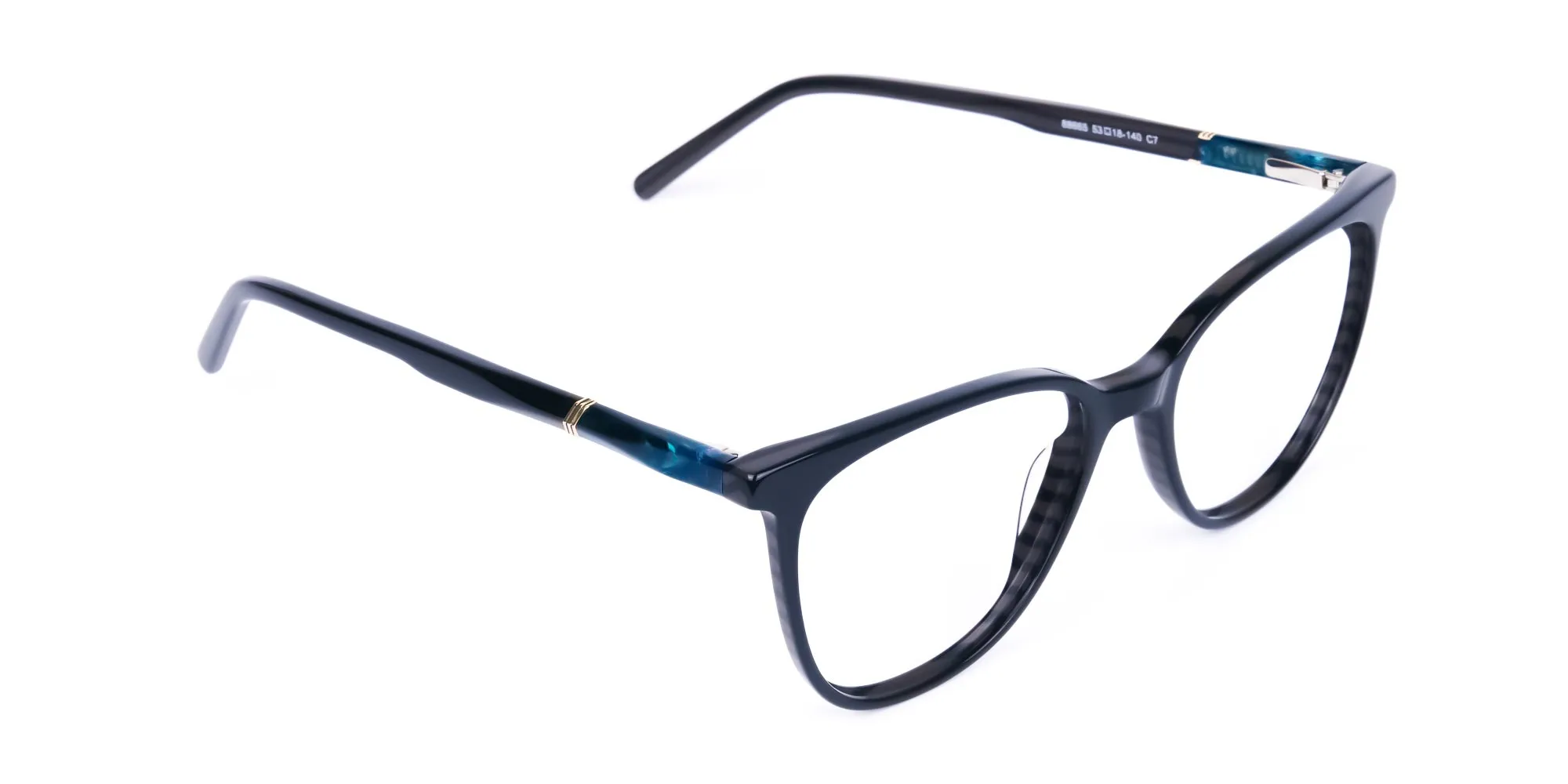 teal cat eye glasses - 2