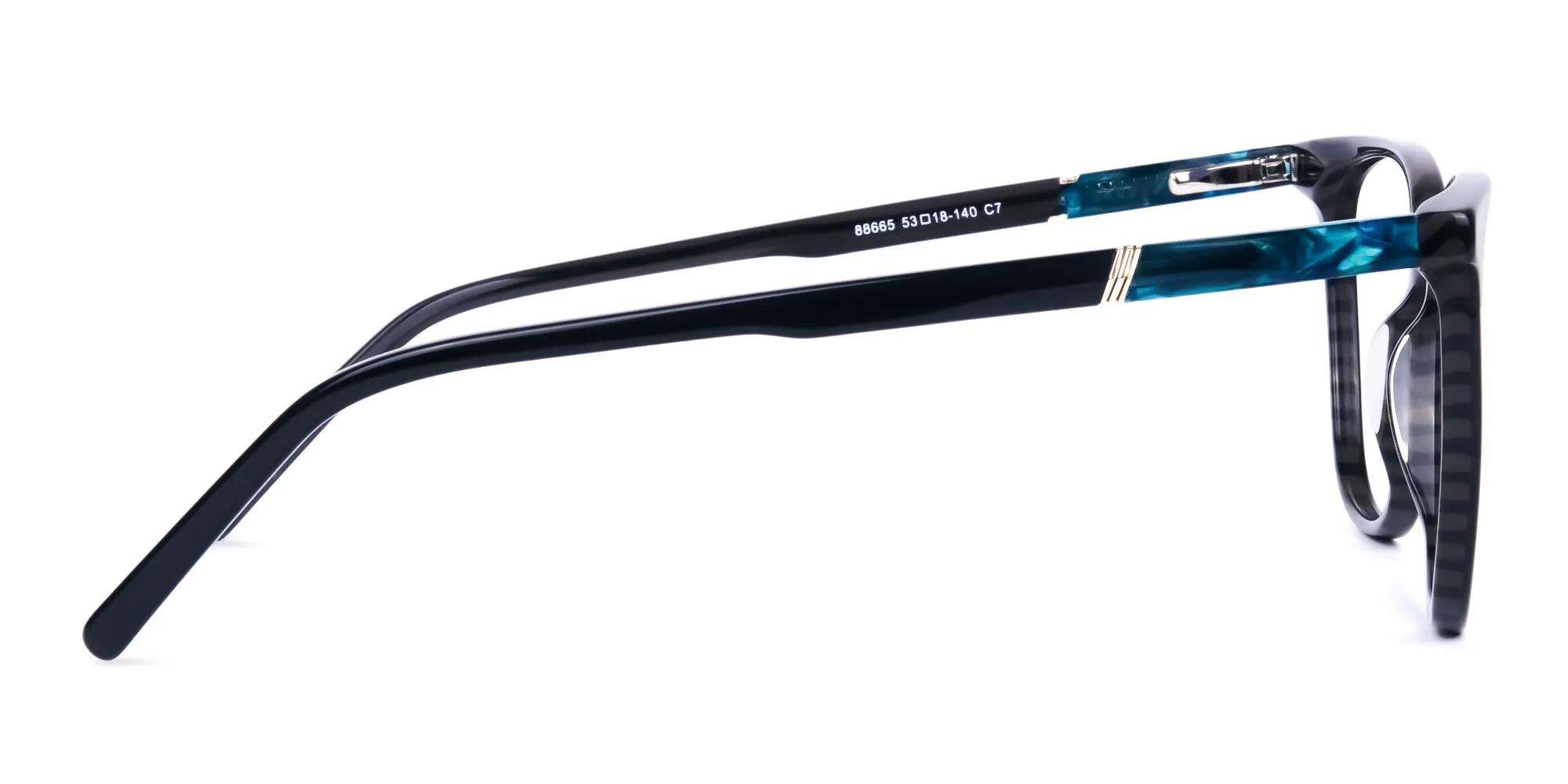 teal cat eye glasses - 2