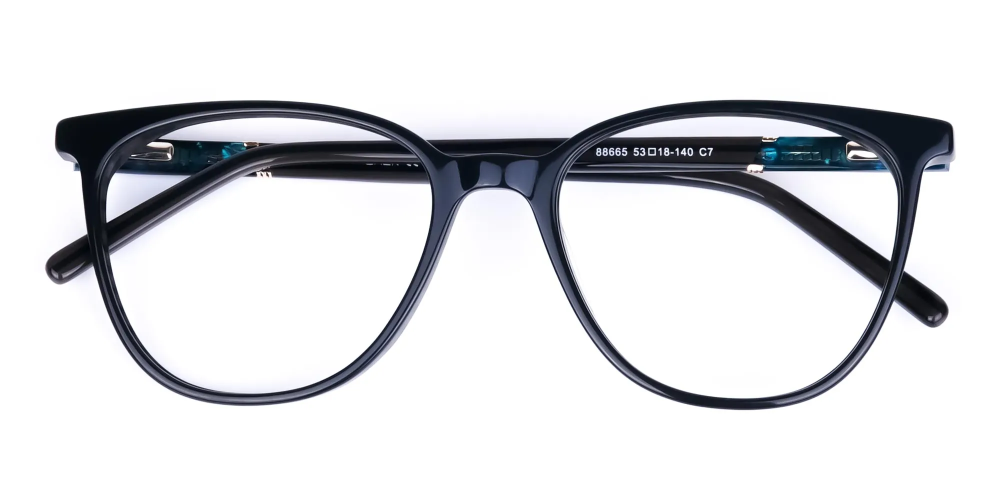 teal cat eye glasses - 2