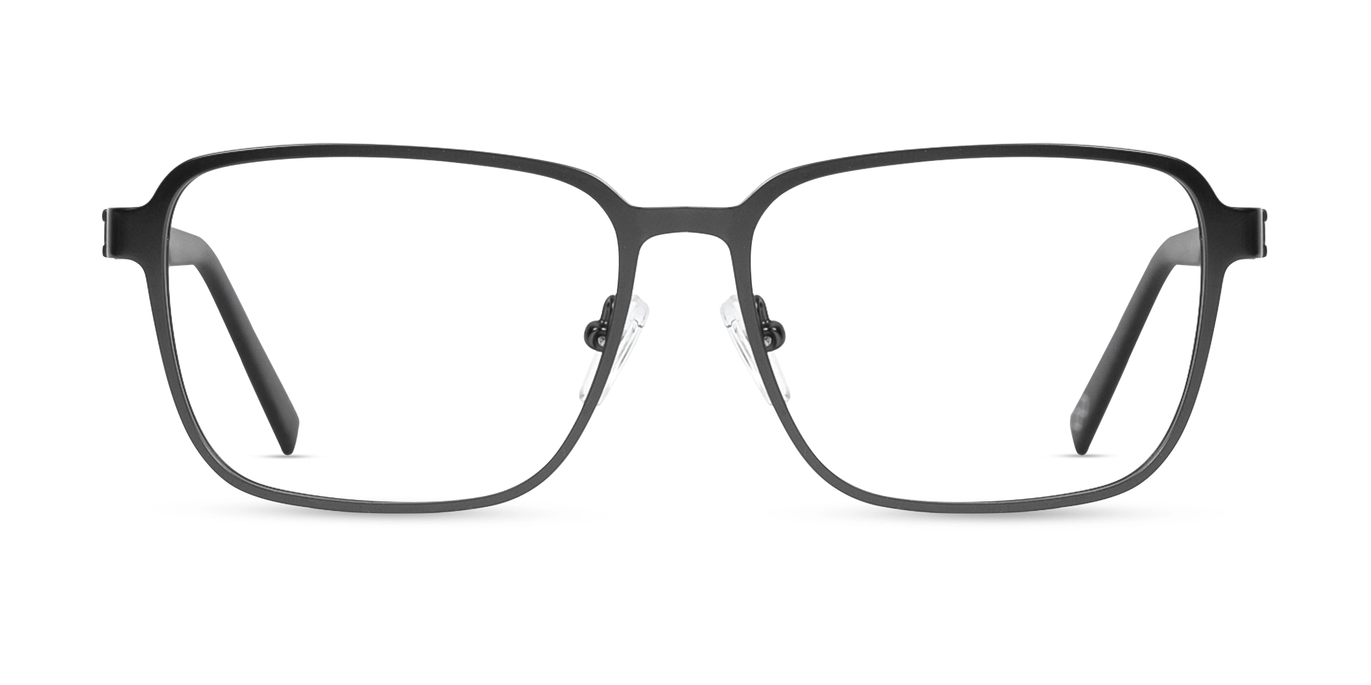 Matte Black Square Rectangle Glasses-1