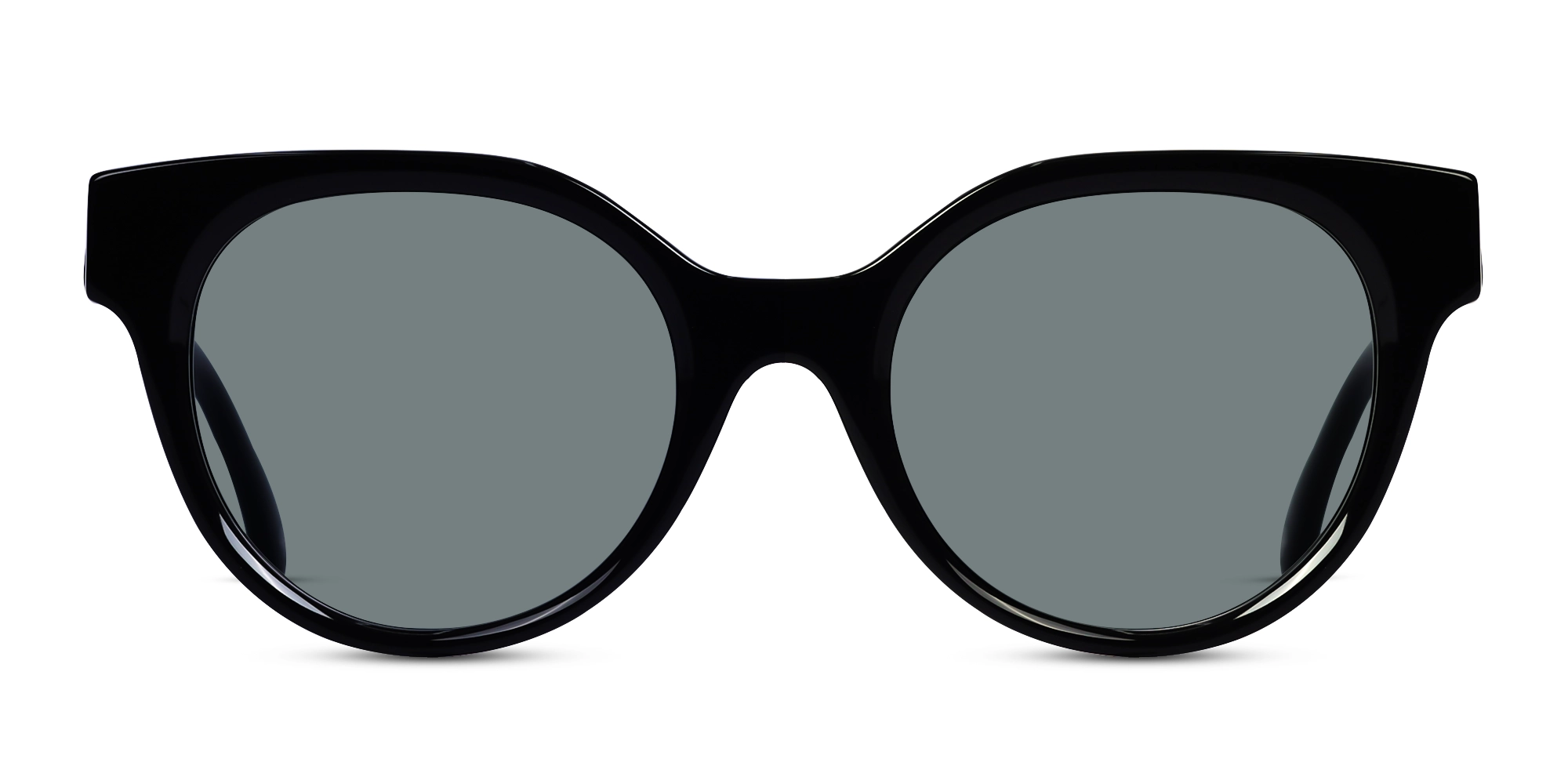 Black Round Frame With Dark Grey Tint Sunglasses