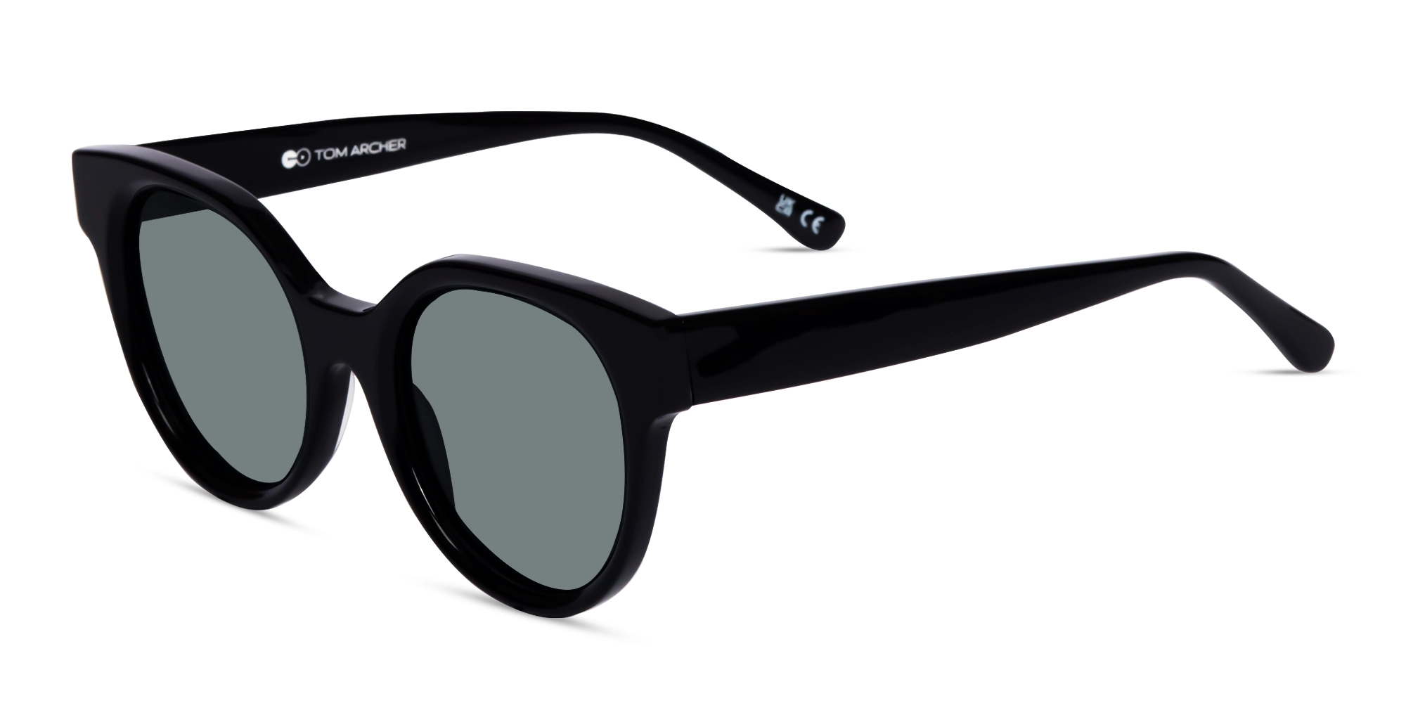 Black Round Frame With Dark Grey Tint Sunglasses