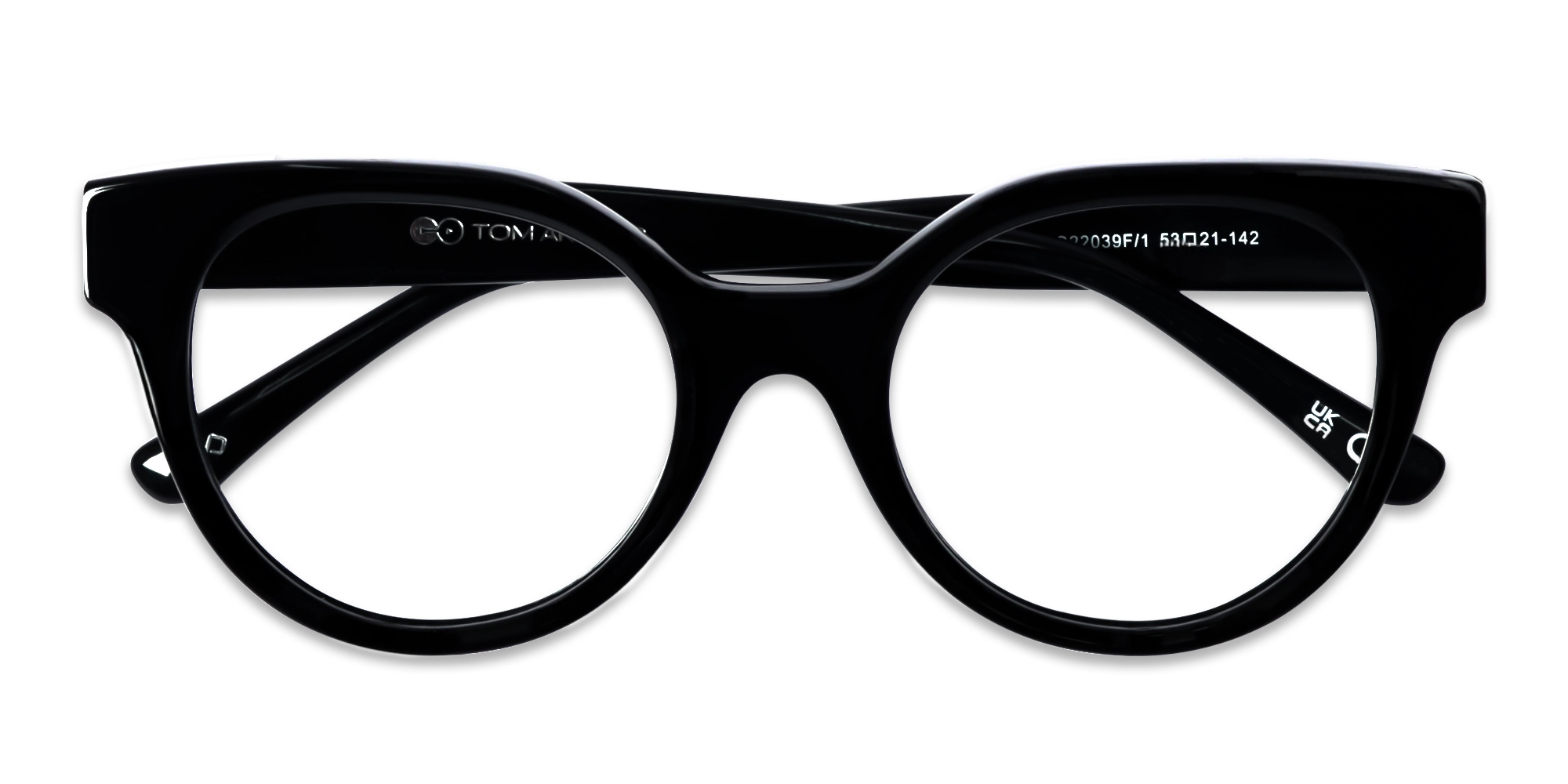 Black Round Acetate Full-Rim Glasses