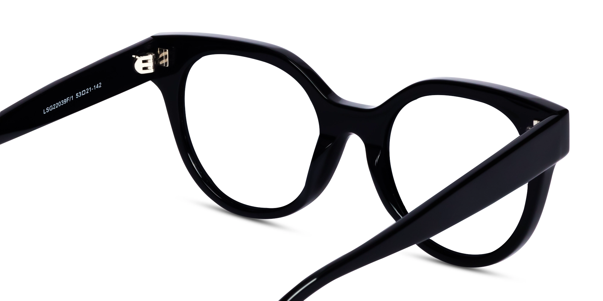 Black Round Acetate Full-Rim Glasses