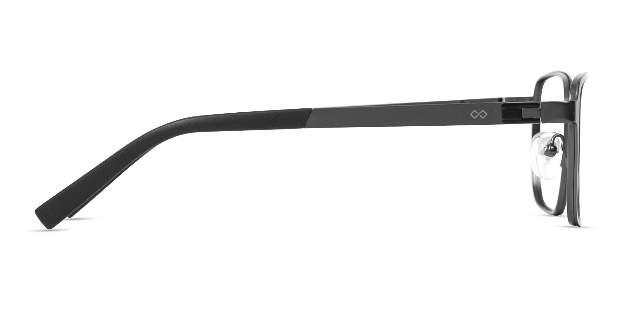 Matte Black Square Rectangle Glasses-4