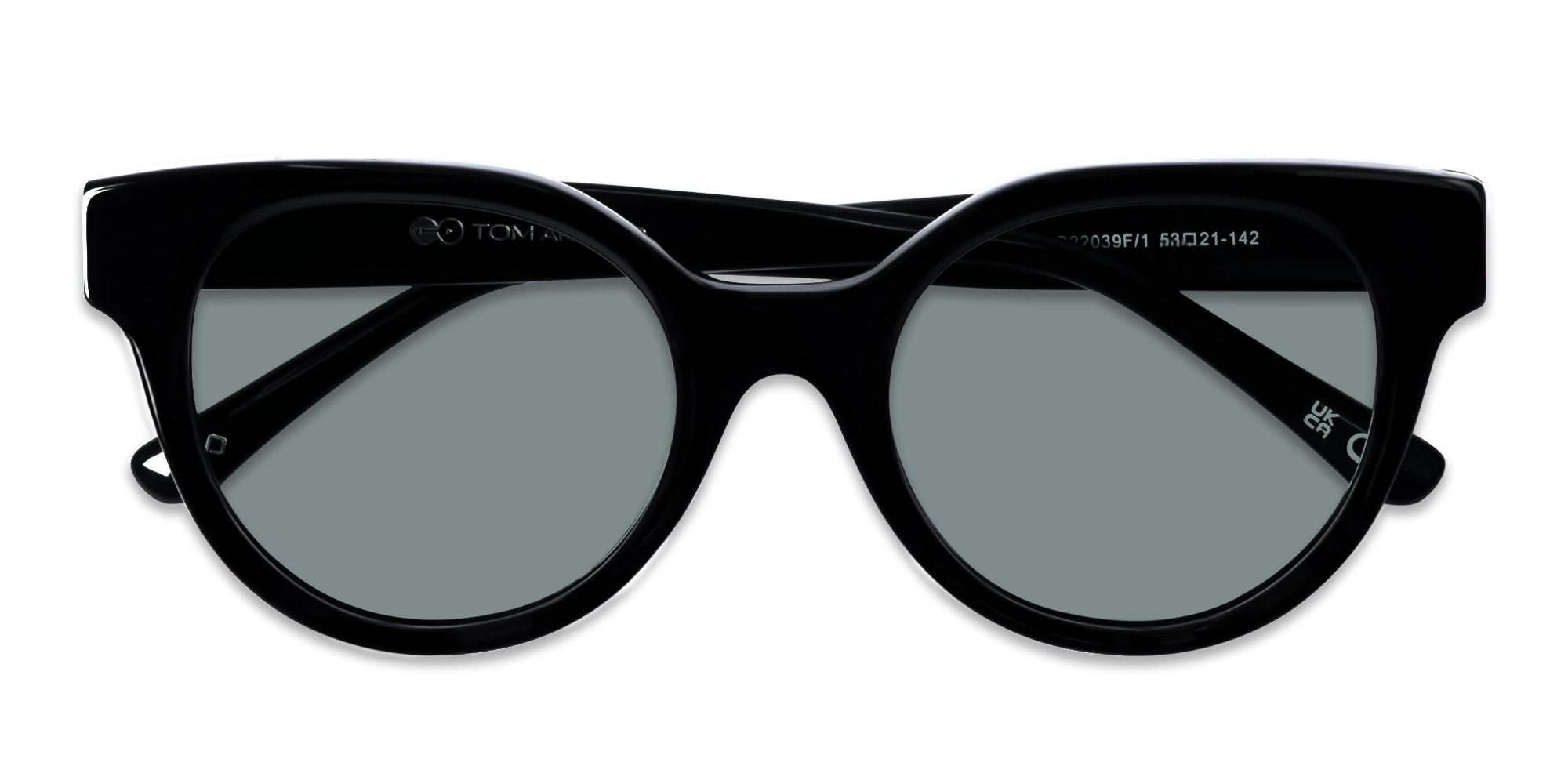 Black Round Frame With Dark Grey Tint Sunglasses