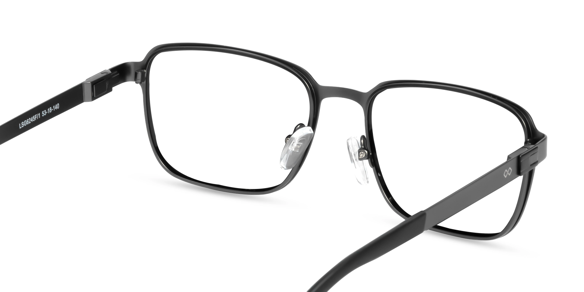 Matte Black Square Rectangle Glasses-5