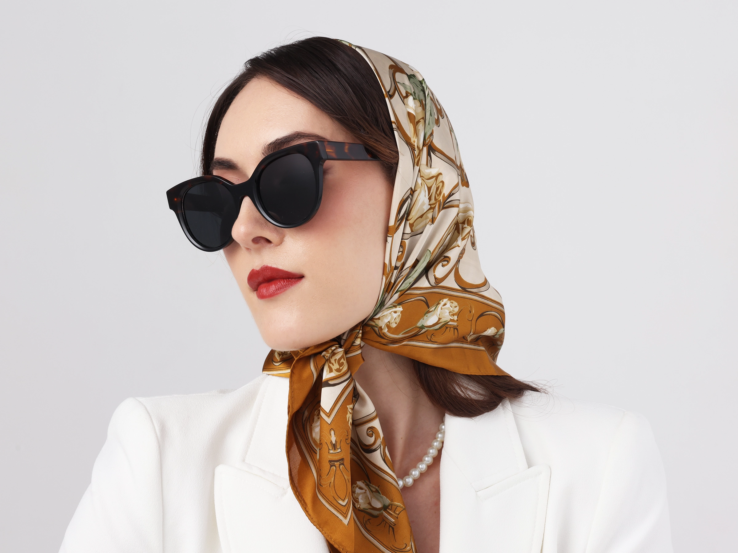 Round Acetate Frame With Dark Grey Tint Sunglasses