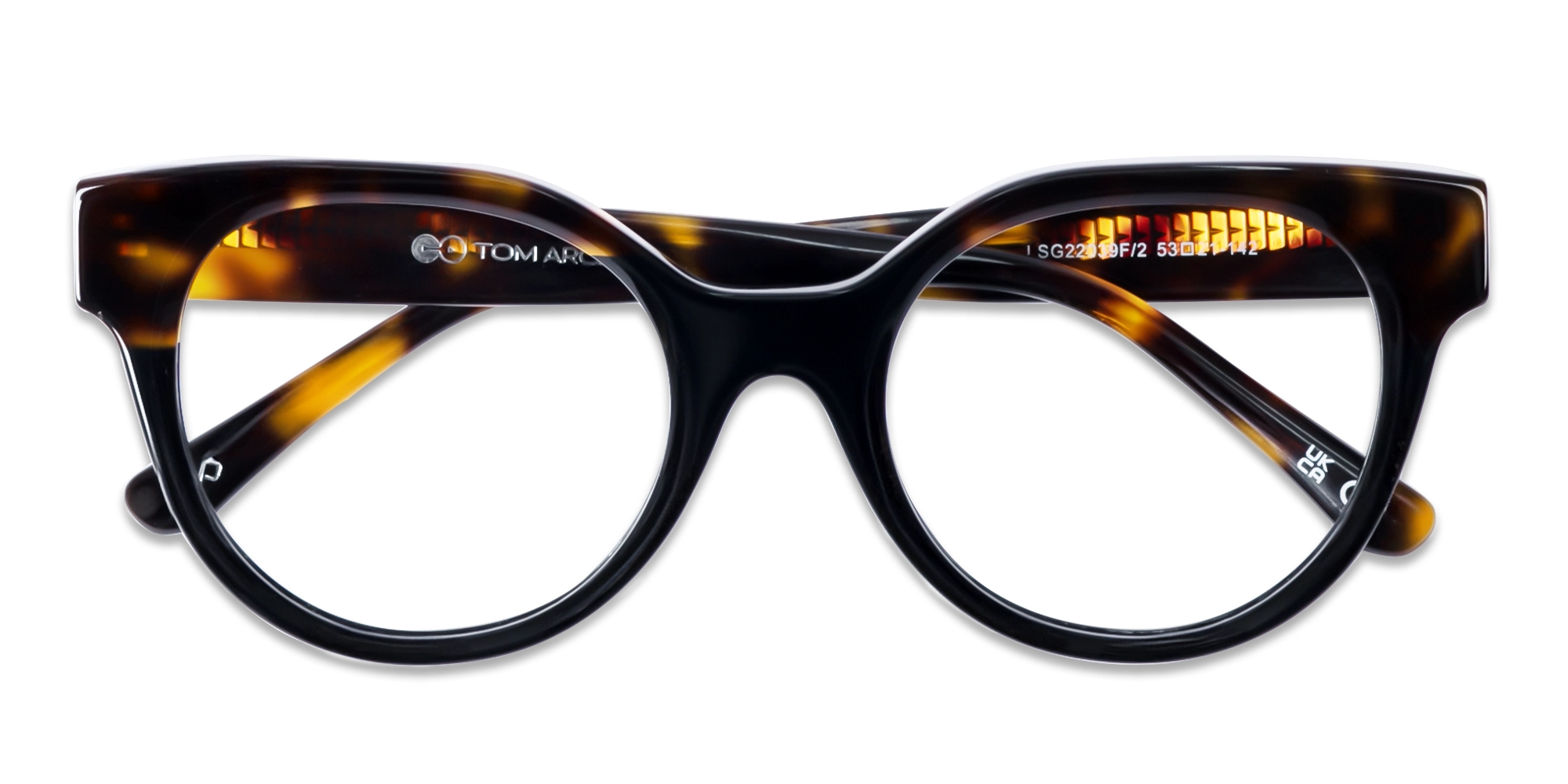 Black & Honey Tortoise Round Glasses