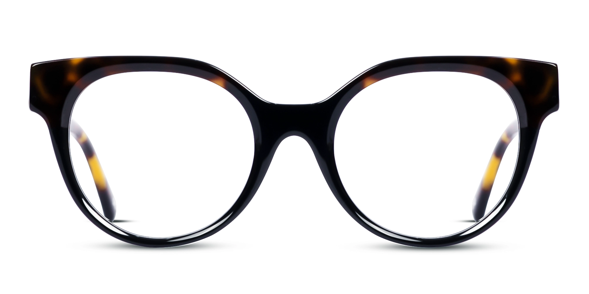 Black & Honey Tortoise Round Glasses