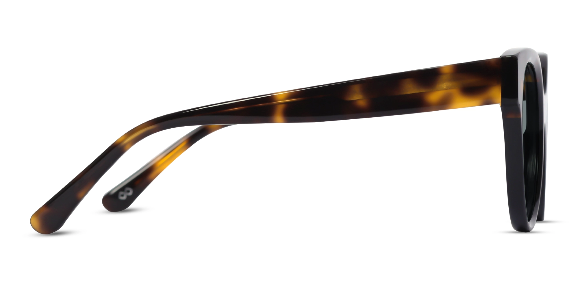 Round Acetate Frame With Dark Grey Tint Sunglasses