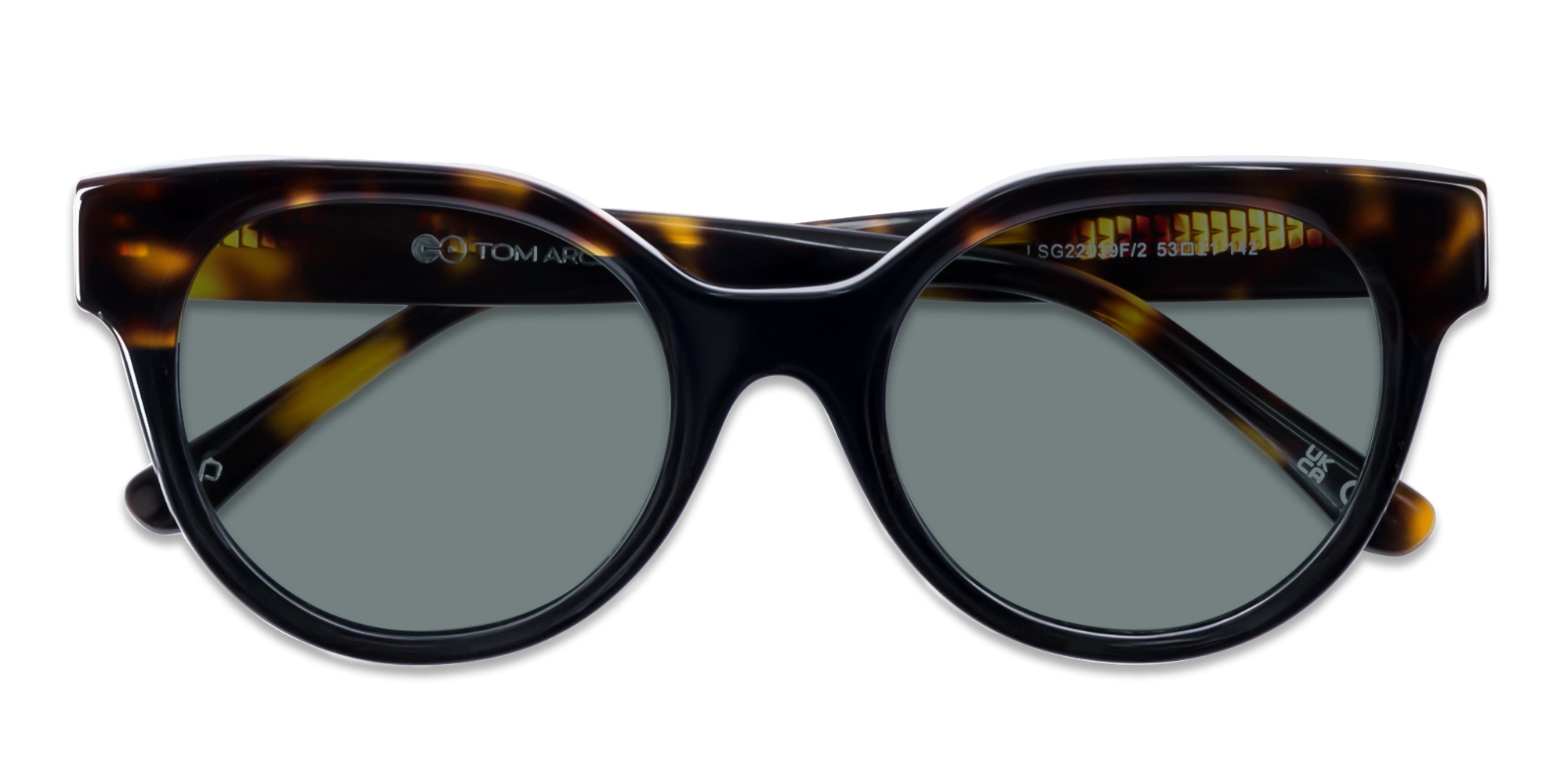 Round Acetate Frame With Dark Grey Tint Sunglasses