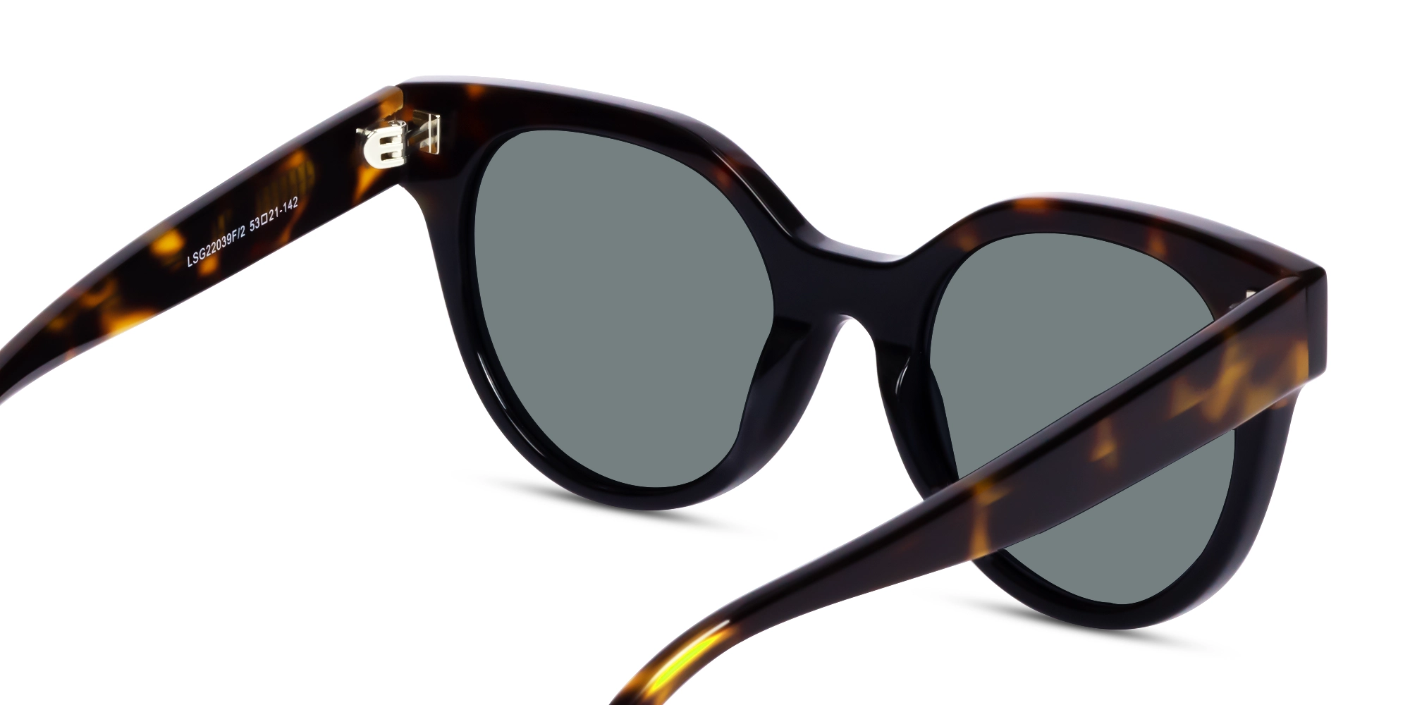 Round Acetate Frame With Dark Grey Tint Sunglasses